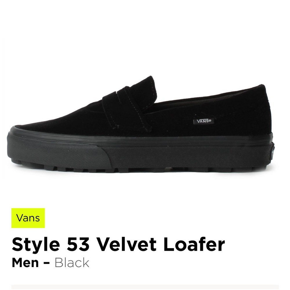 Vans Style 53 Velvet Loafer Black